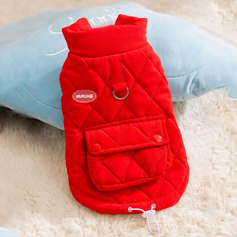 

Winter Thickened Warm Small Dog Teddy Bigbear Puppy Can Trace Two-legged Cotton Clothing Cat Dog Pet Clothing XL (recommended weight 11-7.5 kg)