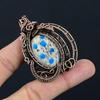 K2 Azurite Pendant, 999 Copper Wire Wrapped Gemstone Jewelry, Handmade Pendant, For Thanksgiving