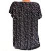 Short Sleeve Women Loose V-neck Summer Plus Size Printed Casual T-shirt