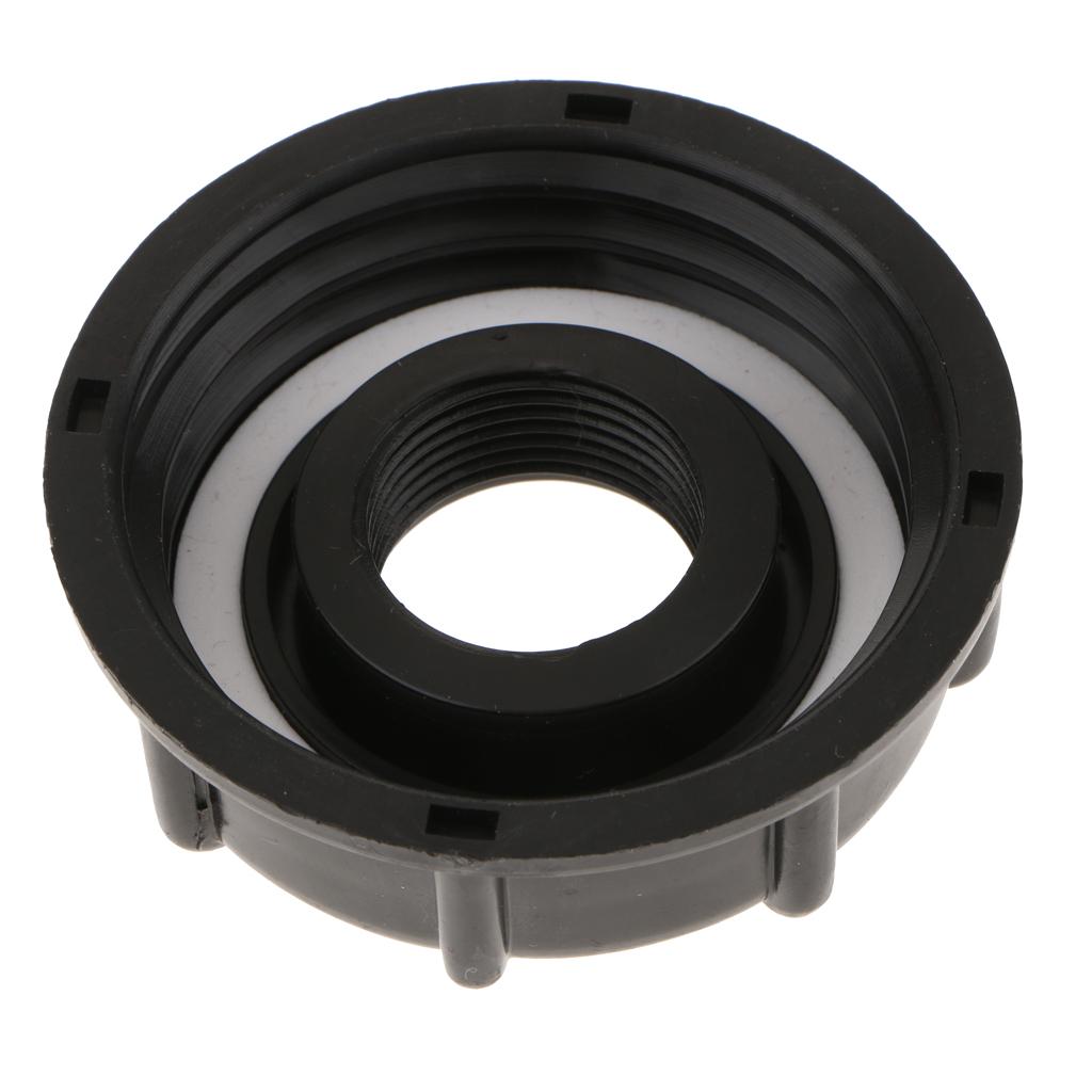1000 Water Tote Tank Adapter Hose Cap 60mm Coarse Thread Outlet, 1/2inch+3/4inch=2PCS