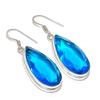 Swiss Blue Topaz Gemstone 925 Sterling Silver Jewelry Earring 1.97" KJ-753