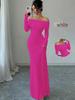 Elegant Women's Off-the-Shoulder Cross Backless Evening Gown