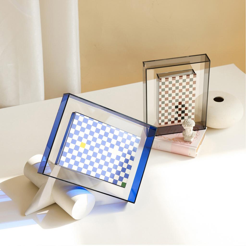 Photo Frame Acrylic Photo Holder for Tabletop or Desktop Display Support Horizontal Vertical Clear