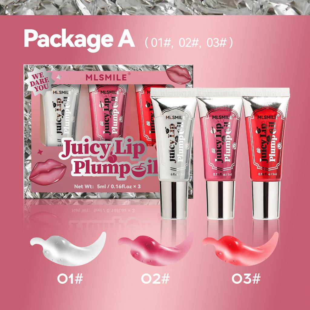 Ball Lip Glaze Set Transparent Feuchtigkeitsspendender Lipgloss Dudu Lip Big Mouth Lippenvergrößerungsöl 3 Stück