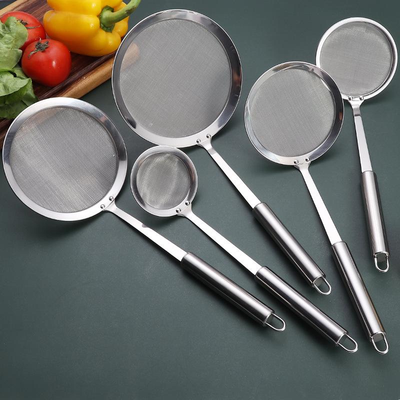 304 Stainless Steel Kitchen Grease Skimmer & Juice Filter Mesh Strainer - 80 Mesh Soy Milk & Oil Separator