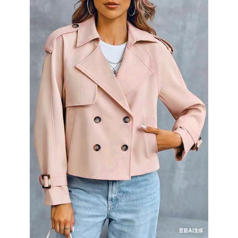 Trench da Donna Corto Doppiopetto Capospalla Casual