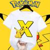Anime Pokemons Tshirts for Children Pikachu Cartoon Letter Printed Shortsleeved Top Boys Girls Summer Fashion Sports Tshirt