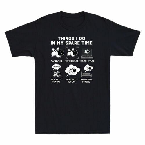 Things I Do In My Spare Time Play Bowling Watch Bowling Vintage Men T-shirt XL