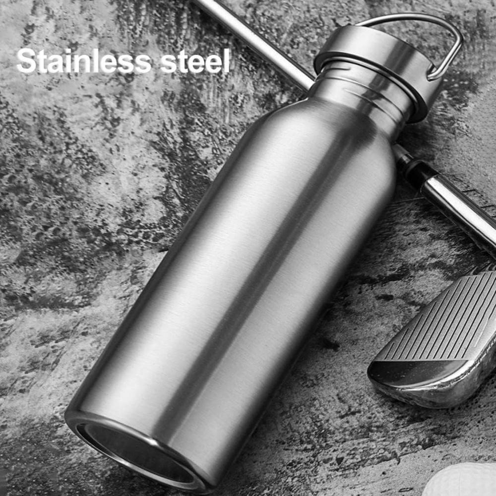 1000ML stainless steel water bottle, non-insulated single-wall, dishwasher safe, plastic-free 304 metal water bottle, wide-mouth