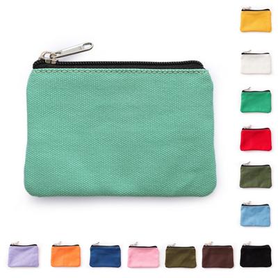 Borsa in Cotone Tela Liscia Fai da Te Pura con Cerniera Portamonete Portachiavi Tasca per Soldi Donna Uomo Portamonete Portafogli Piccolo Bambino