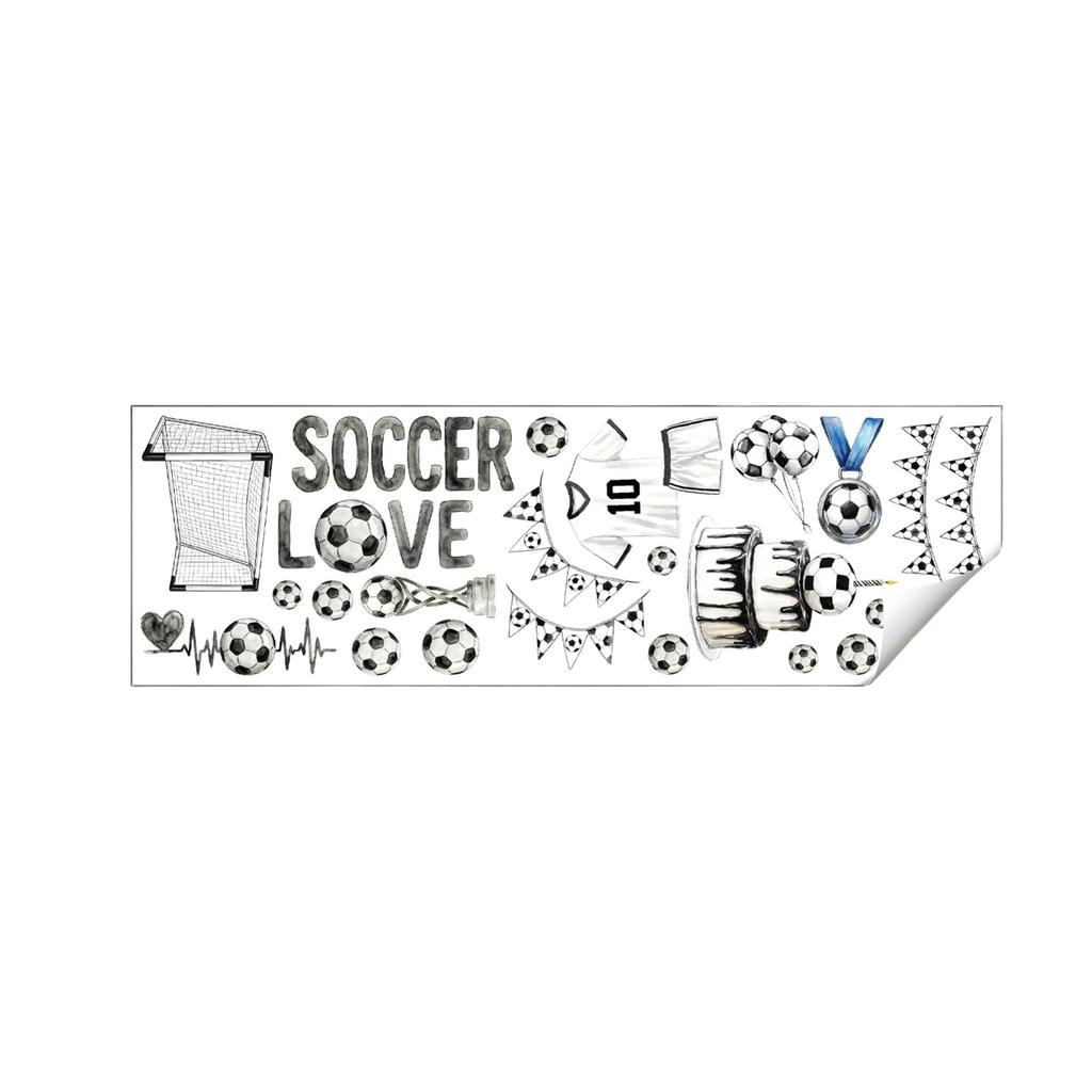 Soccer Theme Wall Decal For Bedroom Living Room Sports Home Wall Decoration