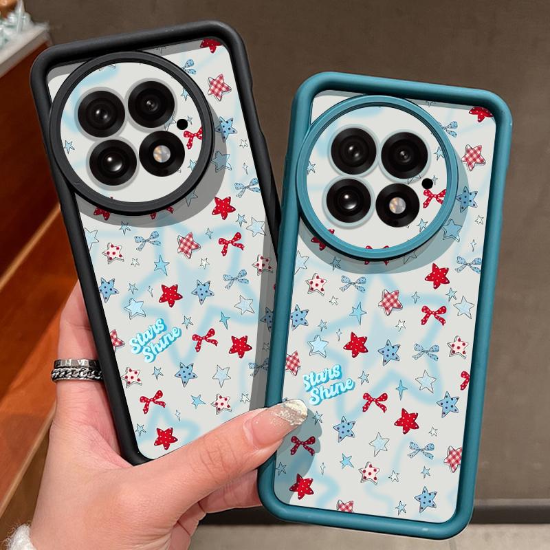 For OnePlus 13 Case Blue Stars Bowknots Pattern Shockproof Bumper Silicone Cover For OnePlus 15 Nord 5 13R 13T 12R 12 11R 5G