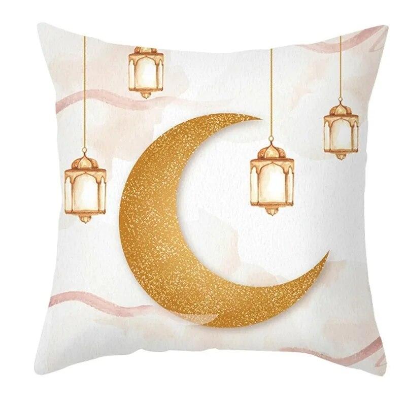 Eid Mubarak Pillowcase Moon Star Lantern Pillowcase Decoration