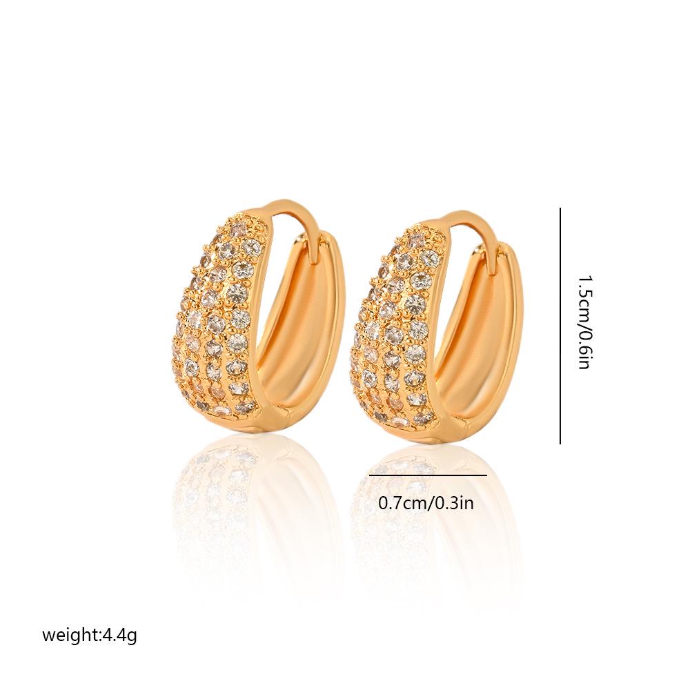 Gold Multi-Style Zircon Hoop Earrings for Women
