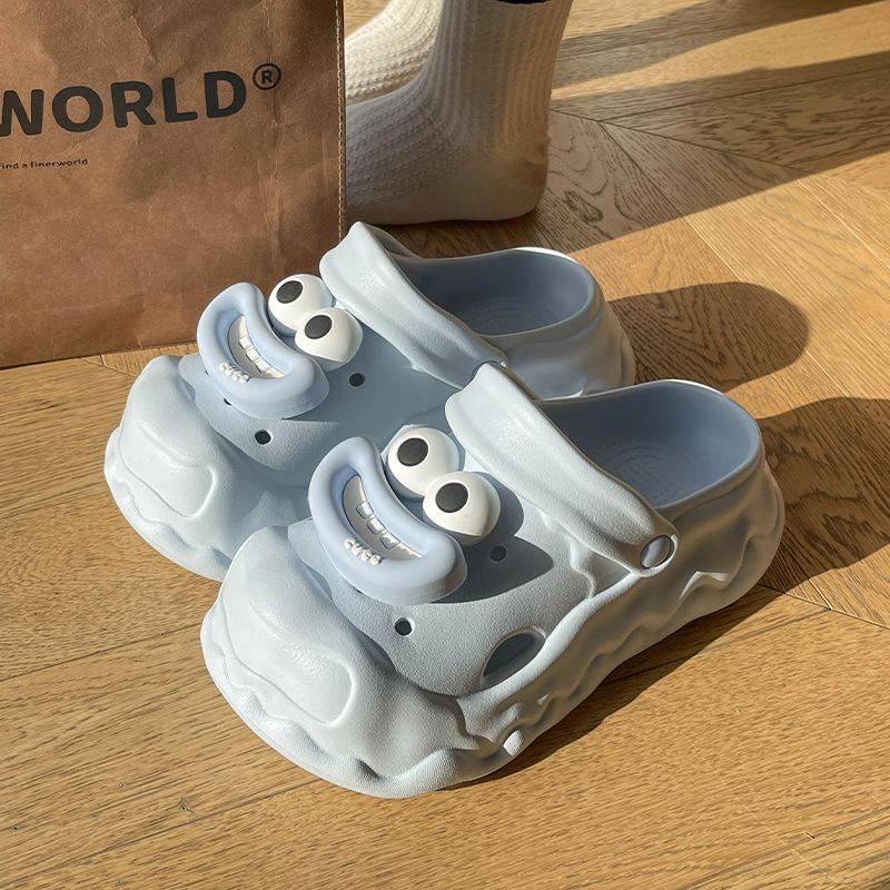Fashion DIY Cute Cartoon Slippers For Women Indoor Street Shoes Soft EVA Fashion Clogs Thick Sole Close Toe Female Platform Sandals
