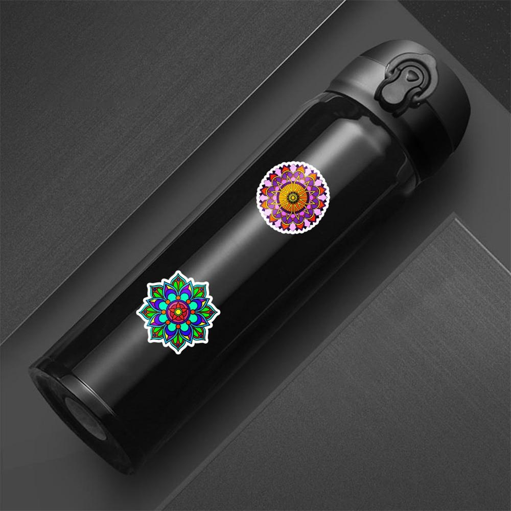 10/50pcs Mandala Stickers Mandala Flowers for DIY Luggage Laptop Skateboard Motorcycle Bicycle Stickers