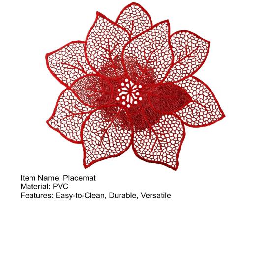 Yousheng  Flower-Shaped PVC Placemat Waterproof Table Mat Family Dining Placemat Portable Kitchen Placemat for Restaurants Home Party