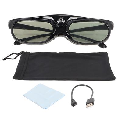 DLP Link 3D Brille 144Hz Wiederaufladbar Hohe Lichtdurchlässigkeit 3D Aktiv Shutter Brille für Alle 3D