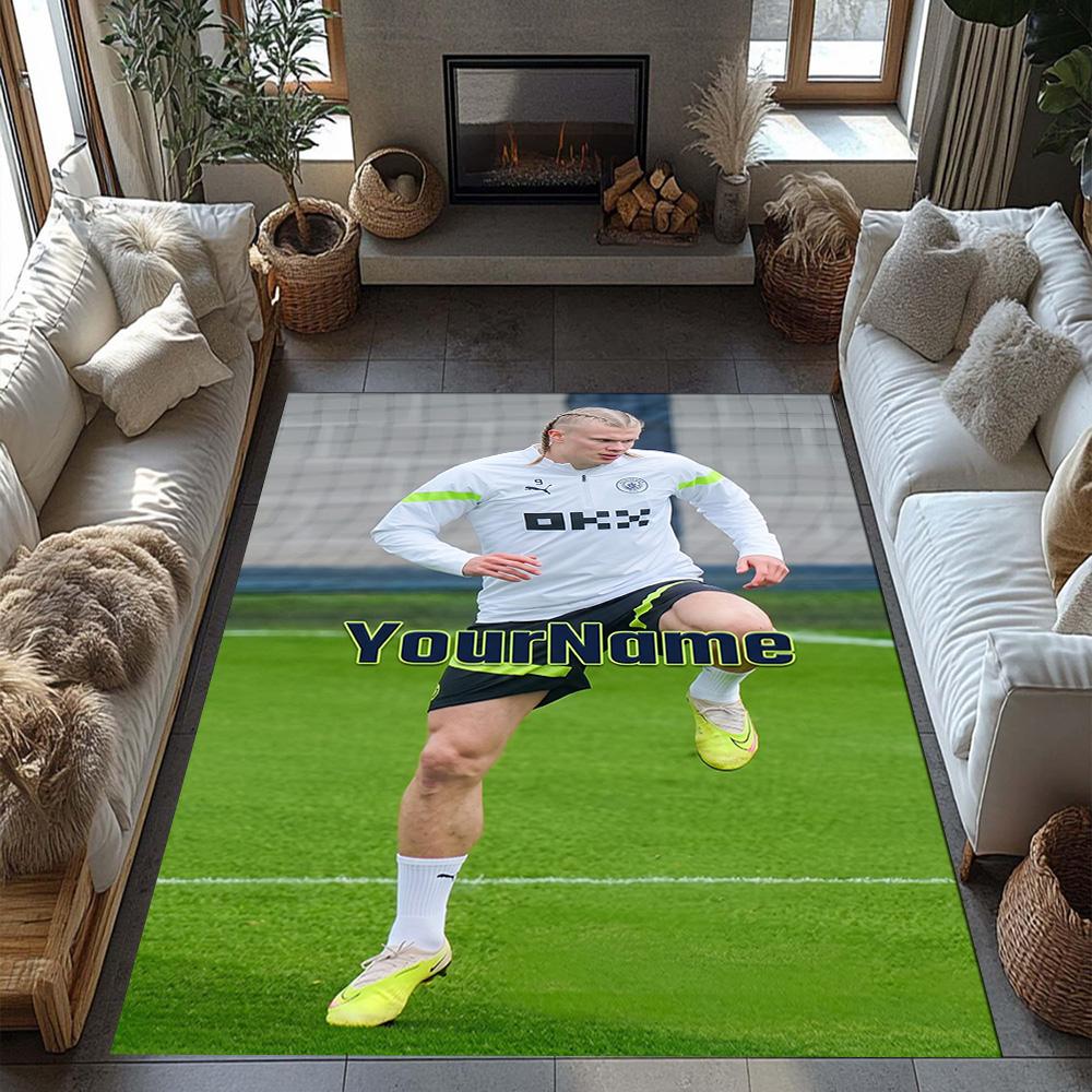 Haaland 270 Customize Text Floor Mat Design for Decorate room Game Room Foyer Bedrooms Anti-slip Rug Anime Office Decor Wedding Party Gift