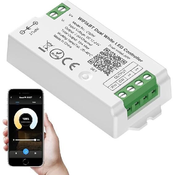 SEZO C03W WiFi Bluetooth RGB LED Strip Controller Group Control Support Tuya Smart Life APP/Voice Control Compatible with LM091 LM096 LM007 LM097 RGB