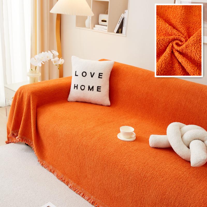 Verdicktes nordisches einfarbiges Chenille-Sofa-Handtuch Vollständige Abdeckung Stoffhandwerk Leichter Luxus Vier Jahreszeiten Universal Sofa-Kissen Kratzfest