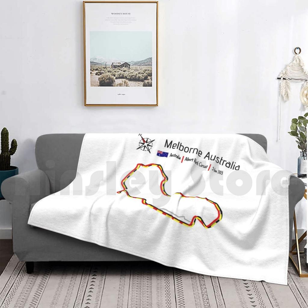 Racetrack-Melborne Australia Blanket For Sofa Bed Travel Race Tracks Racing Car Racing Grand Prix Gp