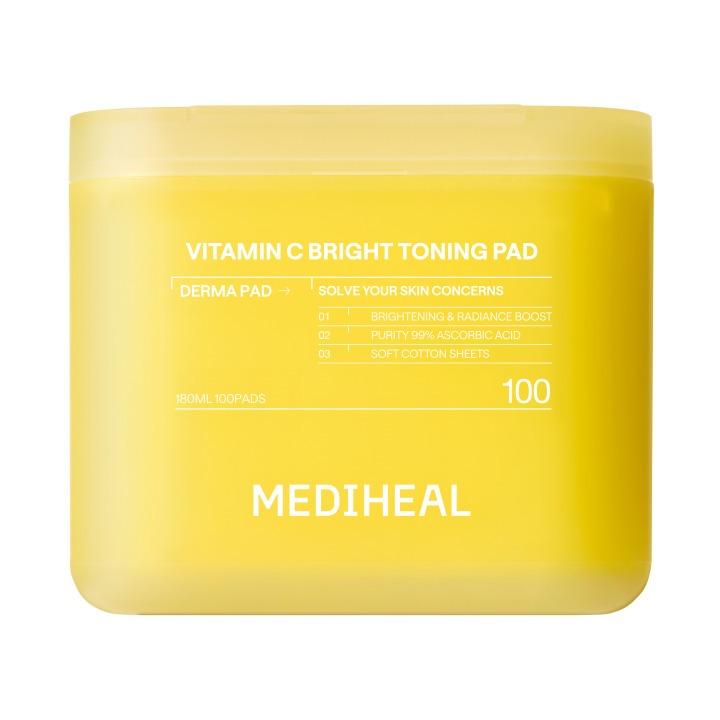 MEDIHEAL Vitamide Brightening Pad Glow Radiance Daily Facial Toner Pads 100 Sheets
