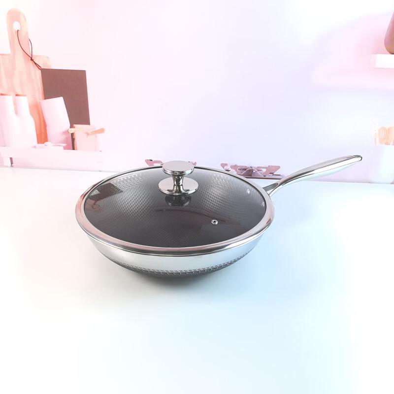 

ZISIZ 34cm Fish Scale Pattern Non-Stick Wok