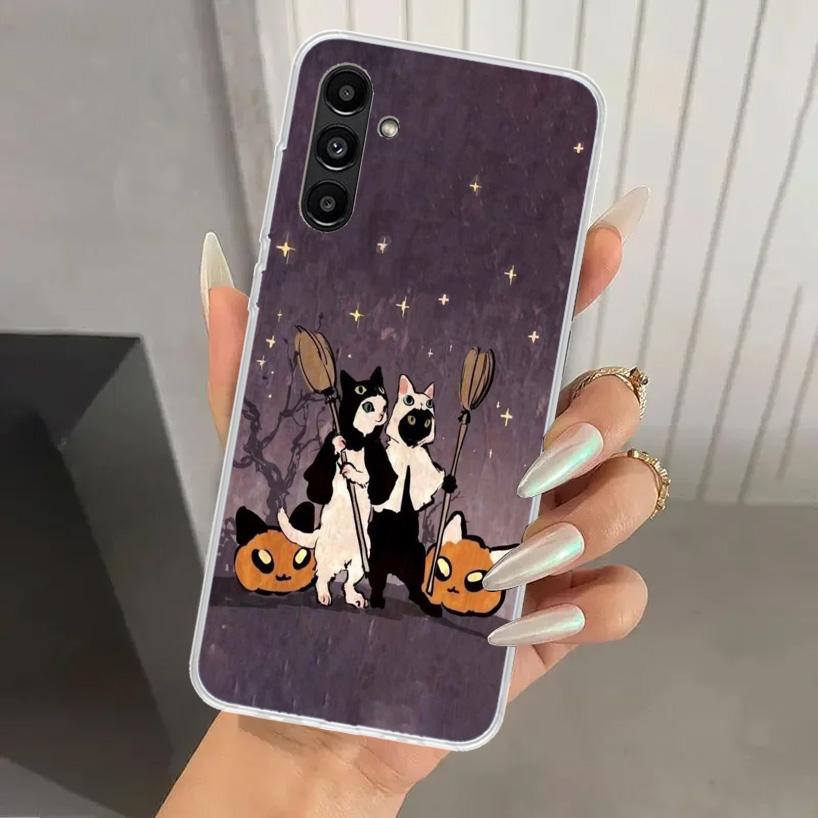 Witch And Cat Colorful Cute Phone Case for Samsung Galaxy A17 A16 A37 A26 A36 A57 A56 A15 A25 A35 A55 A14 A24 A34 A54 A13 A23 A3