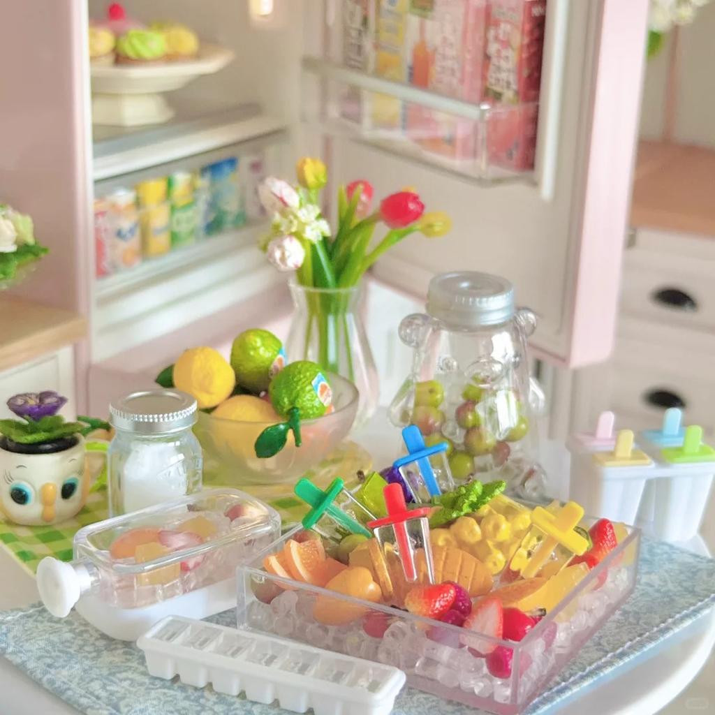 1 Set Mini Ice Stick Ornament Cute Miniature Dollhouse Food Simulation Ice Cream Popsicle Model For Doll Diy Accessories