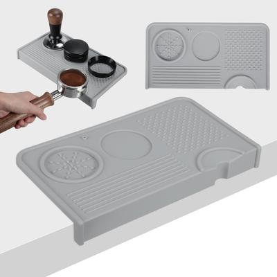 VOCOSTE Tamper Mat, Espresso Tamping Mat, Silicone, Heat-Resistant, L-Shaped Edge, Non-Slip, Anti-Slip, Washable, Coffee Tamper Tool, Coffeeware