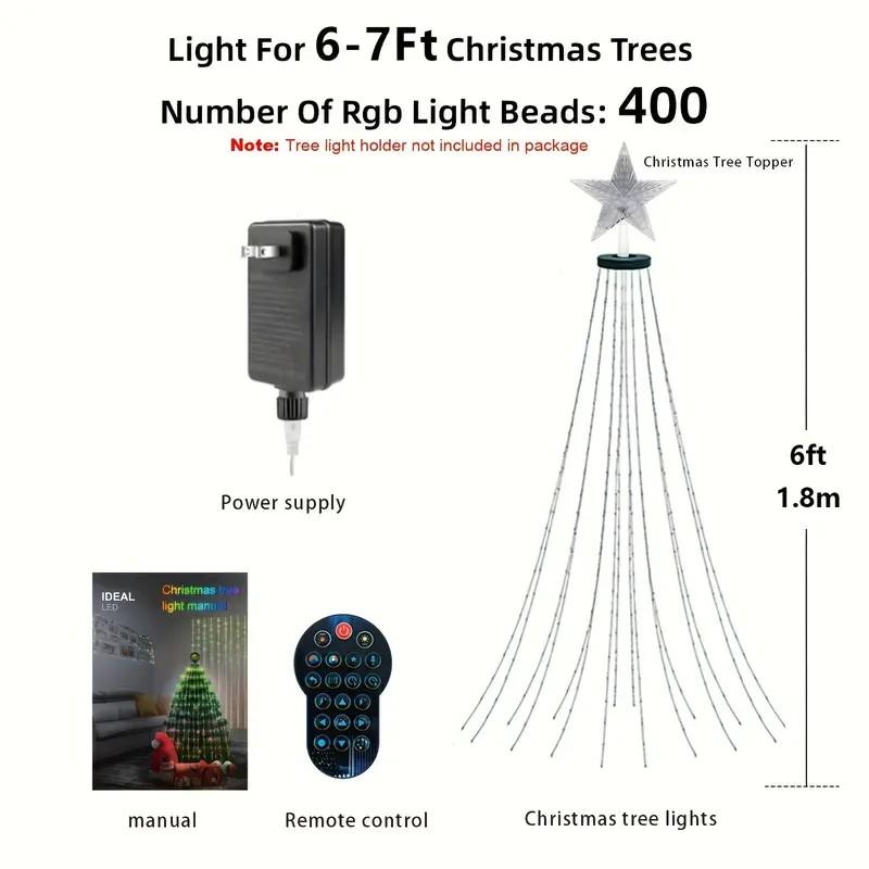 

[DIY Christmas Tree Lights] 400LED 7FT Christmas Tree Lights with Remote and App Control for Indoor/Outdoor Holiday Decor