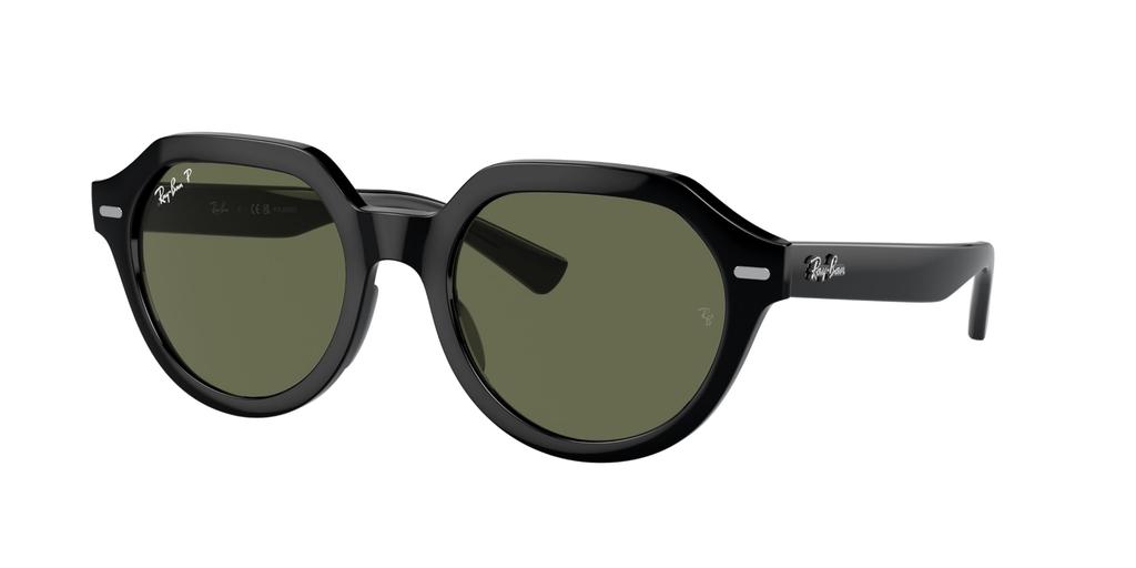 RB4399F GINA Black Polar 53mm Ray-Ban Sunglasses, Frame/Green Lens,