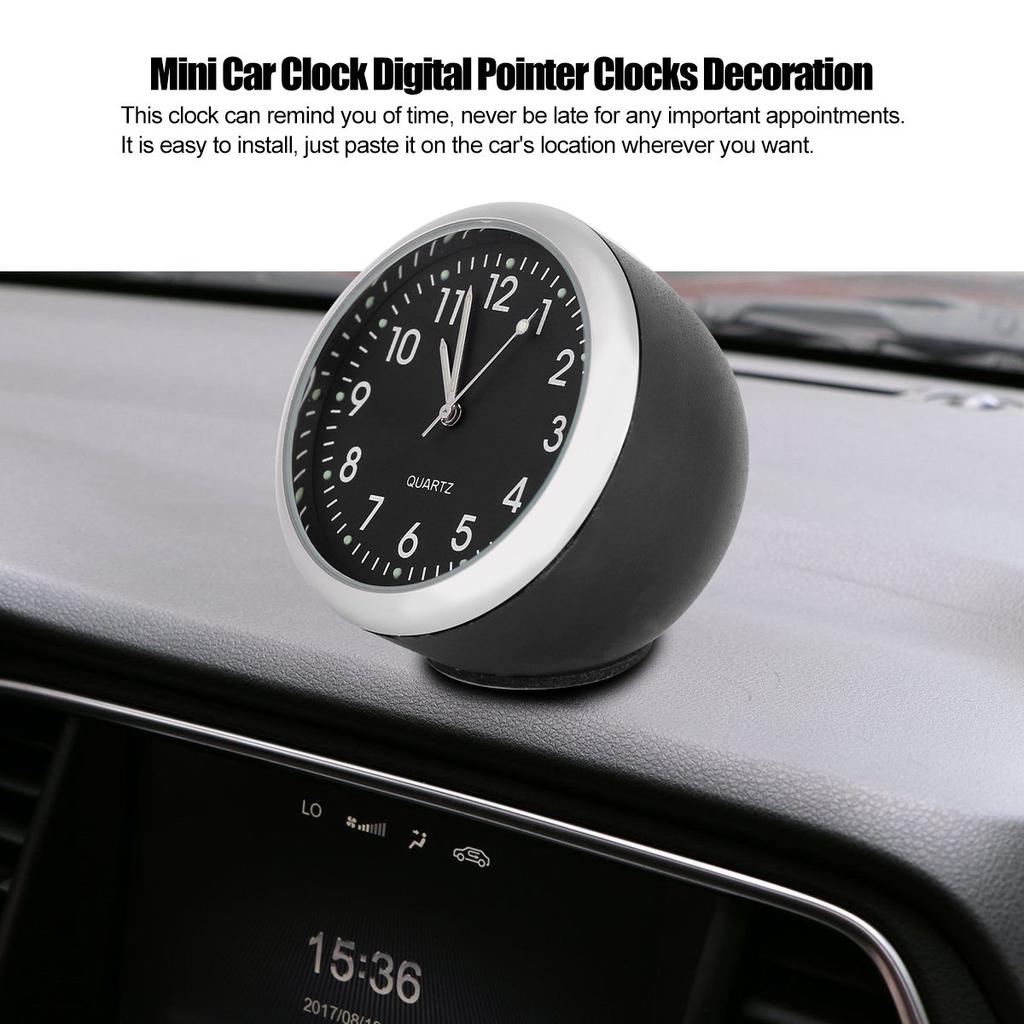 Xuuyuu Car Quartz Watch Car Watch Crystal Clock Luminous Car Table Clock Analog Display Small Car Decoration Black