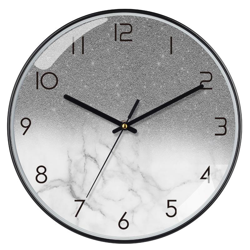 12 Inch 30cm Living Room Home Fashion Modern Simple Marble Pattern Decoration Creative Quartz Clock Wall Clock