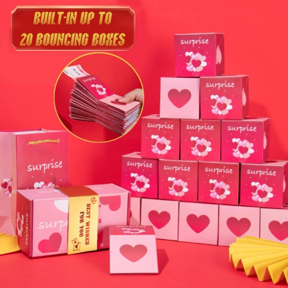 

Pop Up Surprise Surprise Bounce Box Luxury Money Box Red Envelope Cash Explosion Gift Box Birthday rose-6pcs