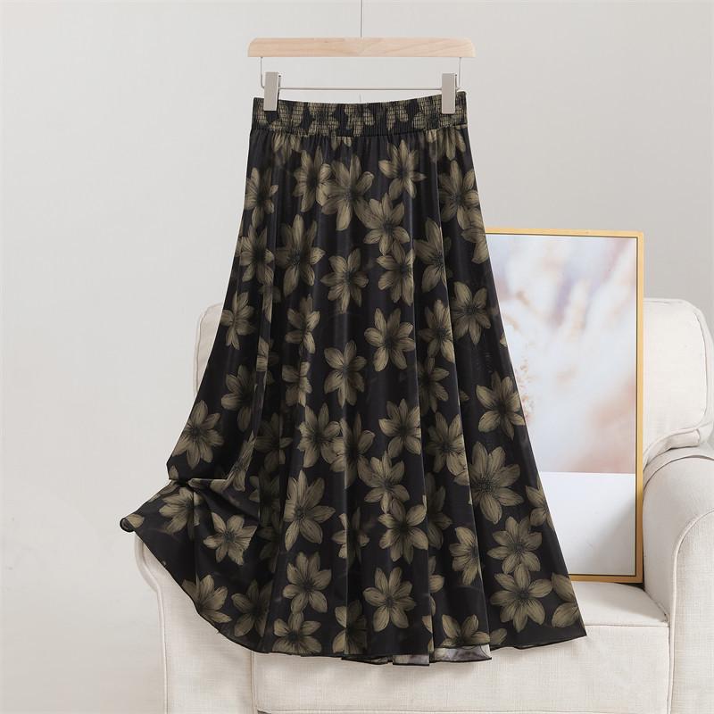 

2026 Summer Women s Floral A-line Skirt: Casual, Versatile, Wide-hem Design One Size