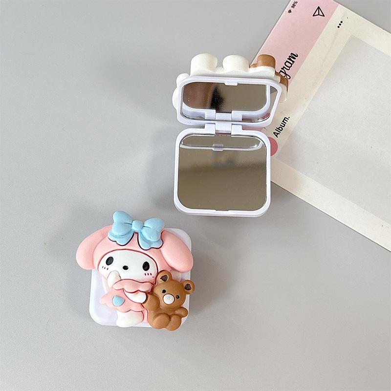 Cute Cartoon Niche Mobile Phone Airbag Bracket Wind Makeup Mirror Paste Ring Girl Heart Cute