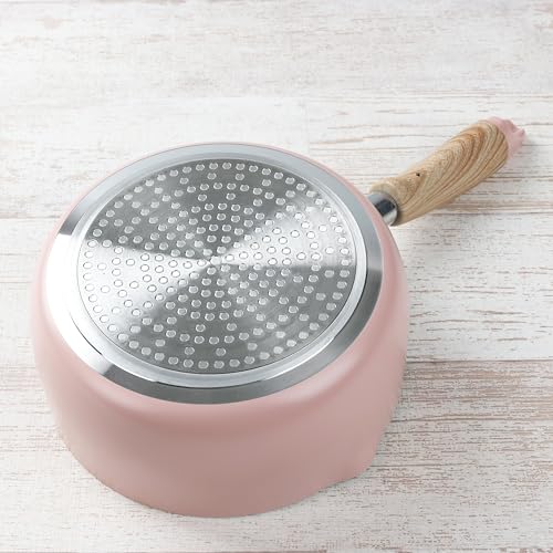 Pearl Metal HB-6659 18cm Yuhira Pan, Induction Compatible, All Heat Sources Compatible, Non-stick Coating, Pink, Natural Cook Pure