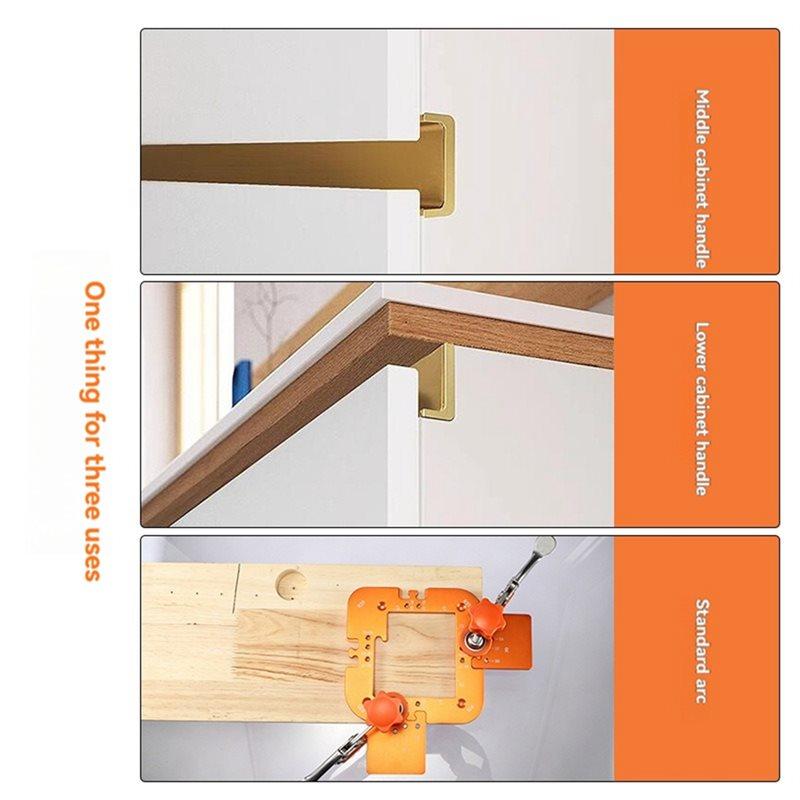 B97A-Grooving Curved Molded Handle-Free Aluminum Alloy U-Channel Positioner, Woodworking Auxiliary Tool Positioning