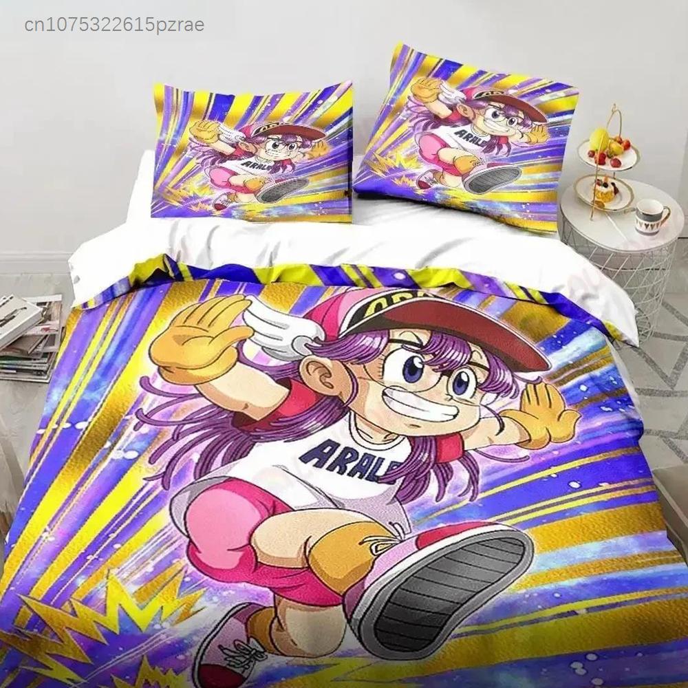 Cartoon DR S-Slump Arale Anime Bettwäsche-Set Bedrucktes Bettwäsche-Set Mit Kissenbezug Bettdeckenbezug Weich Queen King Size Bettwäsche Zuhause