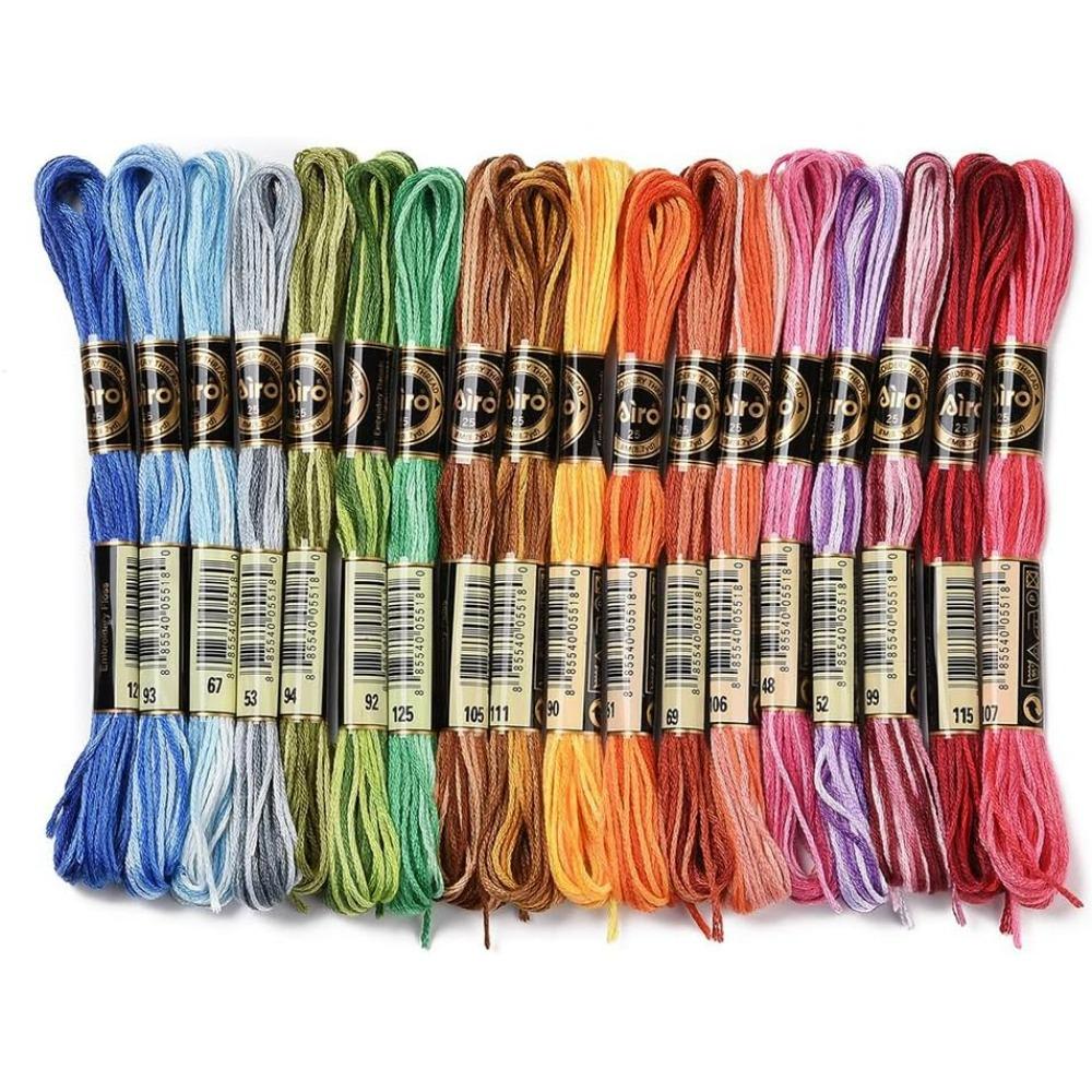 6 Strands Gradient Polyester Embroidery Floss Variegated Rainbow Crewel Cross Stitch Threads Friendship Bracelet Floss kits AECH07-04667