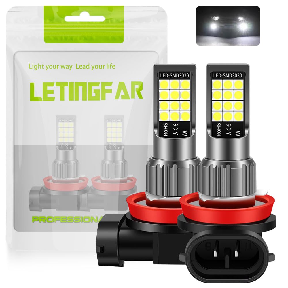 H11 LED Fog Lamp, White, H16, LED Fog Lamp, High Brightness, 3030 Chips, H8