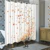 1pc Watercolor Whimsical Tree Shower Curtain - Orange & Red Flowers On Creamy White Background, Polyester Fabric with 12 Hooks,