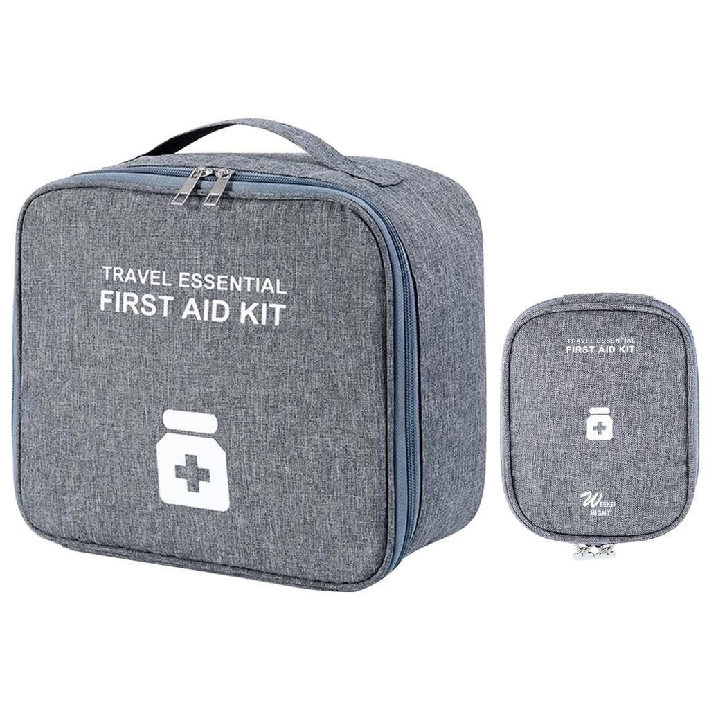 2 Pcs Large Capacity Emergency Bag Waterproof First Aids Organizers Portable Caregivers Bag Travel Medicine Storage Bag