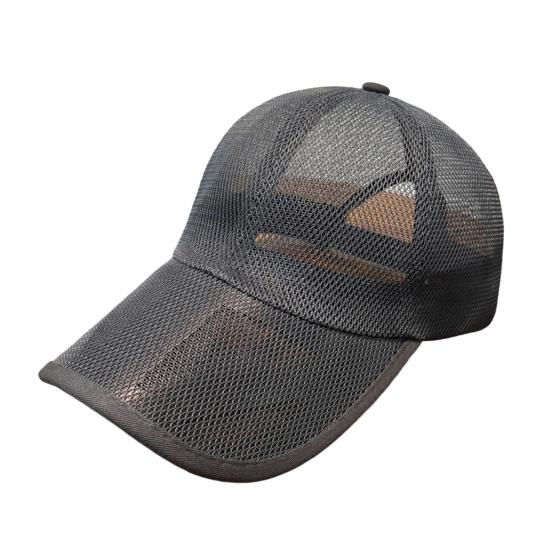 Men Baseball Cap Baseball Hat Sweat-Wicking Sun Adjustable Elastic Buckle Breathable Mesh Protection темно-серого