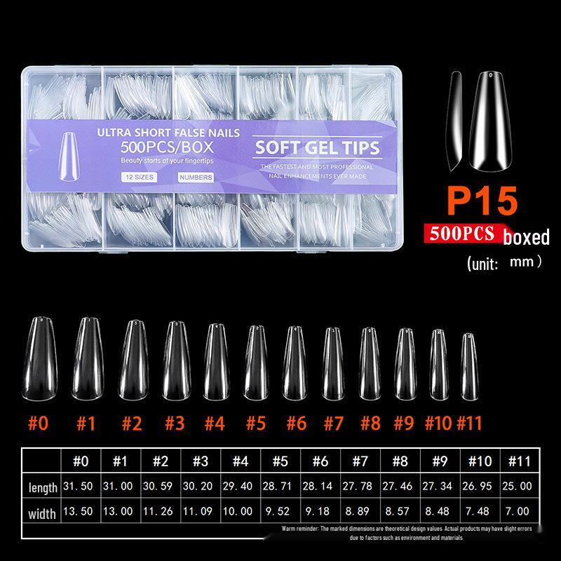 

500 Ultra-Thin Seamless Transparent Nail Tips - Full/Half Cover Extensions for Nail Art
