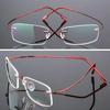 Ultralight Frameless Eyeglasses Titanium Alloy  Glasses Frame Men High Quality Super Stretch Metal Temple Eyeglasses Frame