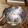 1pc Unicorn Forest Round Chair mat office Area Rug - Non-Slip, Floor Mat for Office, Bedroom, and Indoor Decor p127018