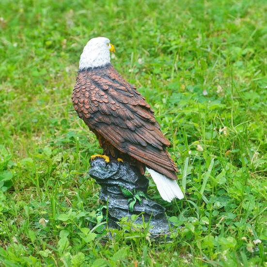 Garden Resin Eagle Statue, Outdoor Standing Eagle Sculpture, Yard Lawn Eagle Ornament, Housewarming Gift for Friends Family